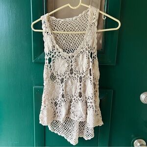 Hippie Laundry Elegant Cream Crochet Women's Top